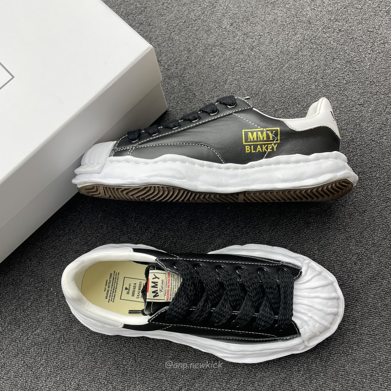 Maison Mihara Yasuhiro Blakey Og Sole Leather Low Black A06fw702 (4) - www.newkick.org