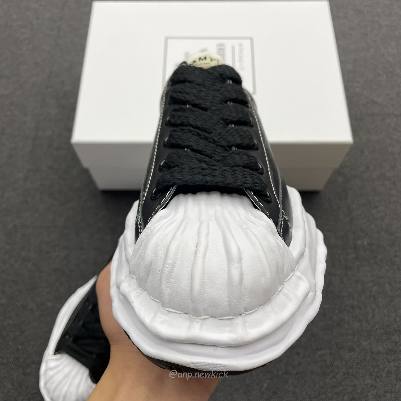 Maison Mihara Yasuhiro Blakey Og Sole Leather Low Black A06fw702 (6) - www.newkick.org