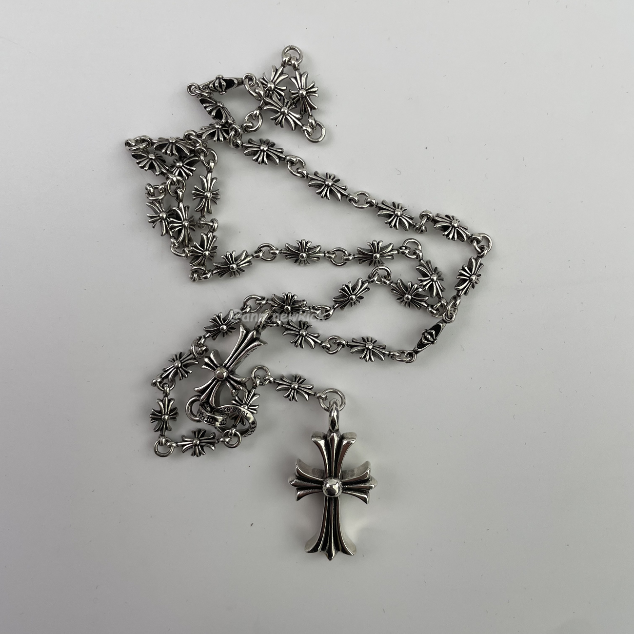 Chrome Hearts Pearl Silver Cross Flower Letter Ball Bracelet (11) - www.newkick.org