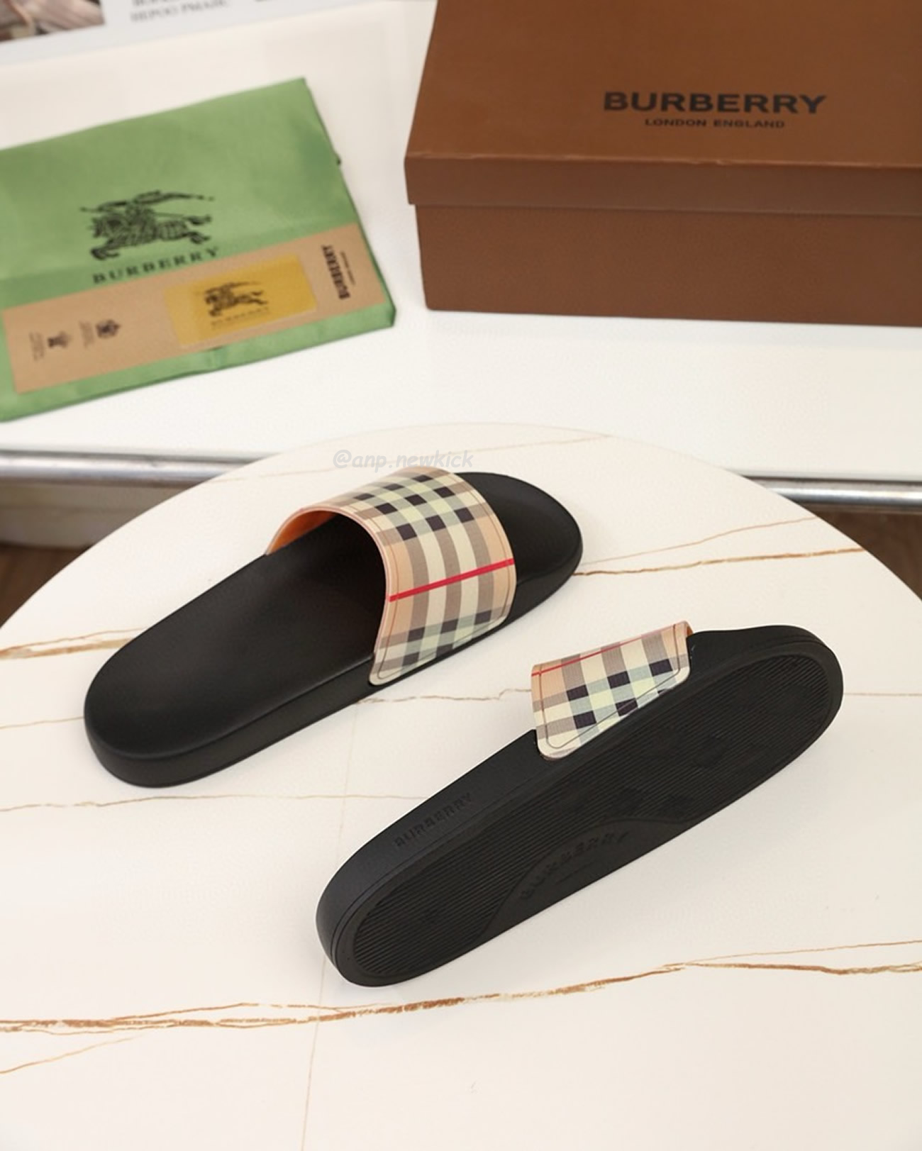 Burberry Vintage Check Slides Beige (5) - www.newkick.org