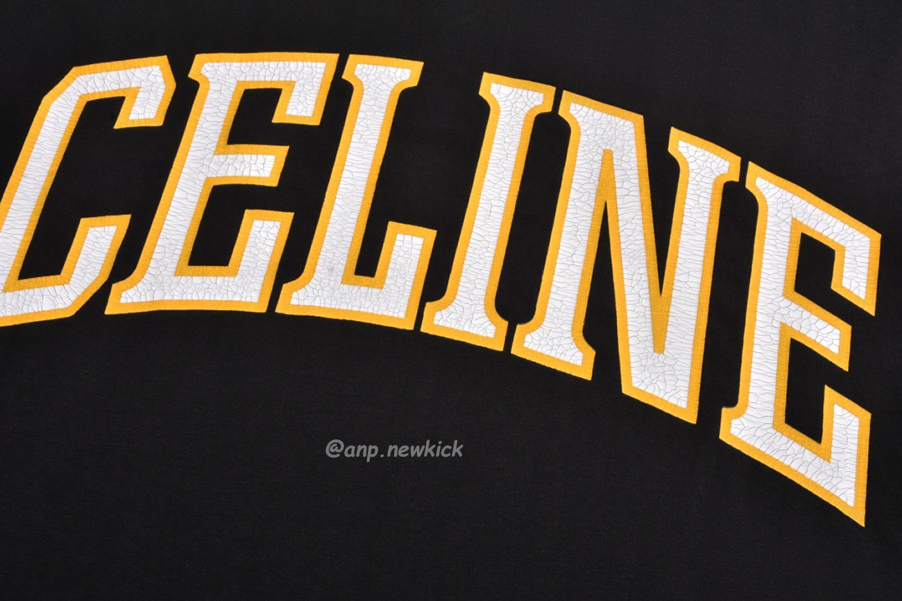 Celine College Cracking Effect Printed Cotton Plain Knit Loose Fitting T Shirt (12) - www.newkick.org Celine College Cracking Effect Printed Cotton Plain Knit Loose Fitting T Shirt (12) - www.newkick.org