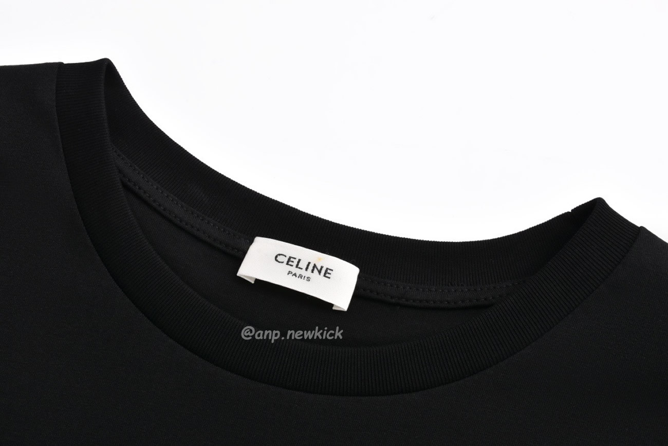 Celine College Cracking Effect Printed Cotton Plain Knit Loose Fitting T Shirt (3) - www.newkick.org Celine College Cracking Effect Printed Cotton Plain Knit Loose Fitting T Shirt (3) - www.newkick.org