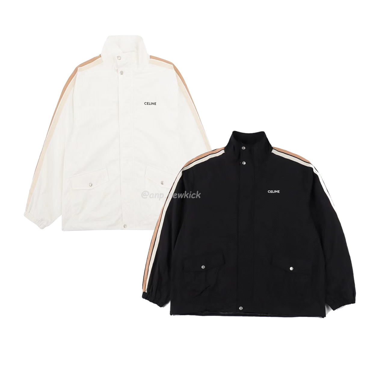 Celine Side Woven Zippered Jacket Black White (1) - www.newkick.org Celine Side Woven Zippered Jacket Black White (1) - www.newkick.org