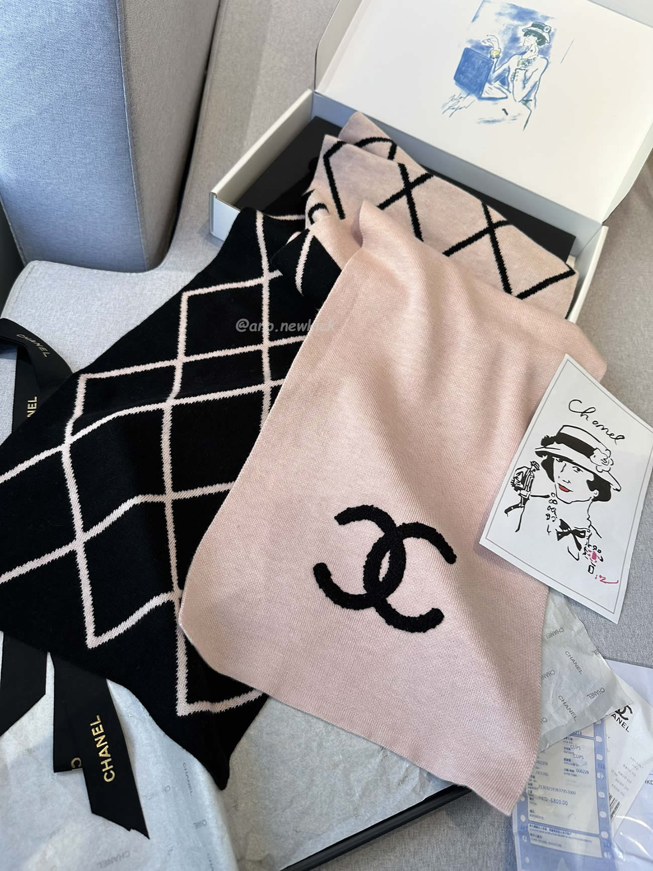 Chanel 2024 New 24b Cashmere Knitted Scarf 30x180cm (10) - www.newkick.org