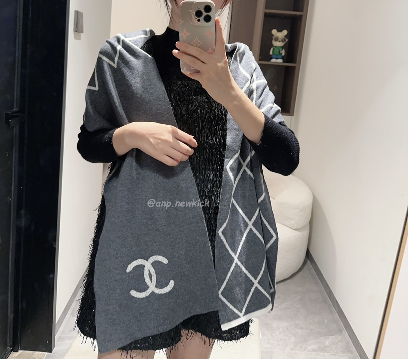 Chanel 2024 New 24b Cashmere Knitted Scarf 30x180cm (2) - www.newkick.org