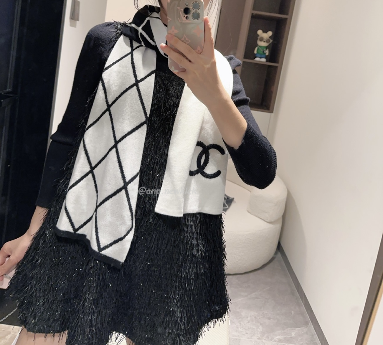 Chanel 2024 New 24b Cashmere Knitted Scarf 30x180cm (3) - www.newkick.org