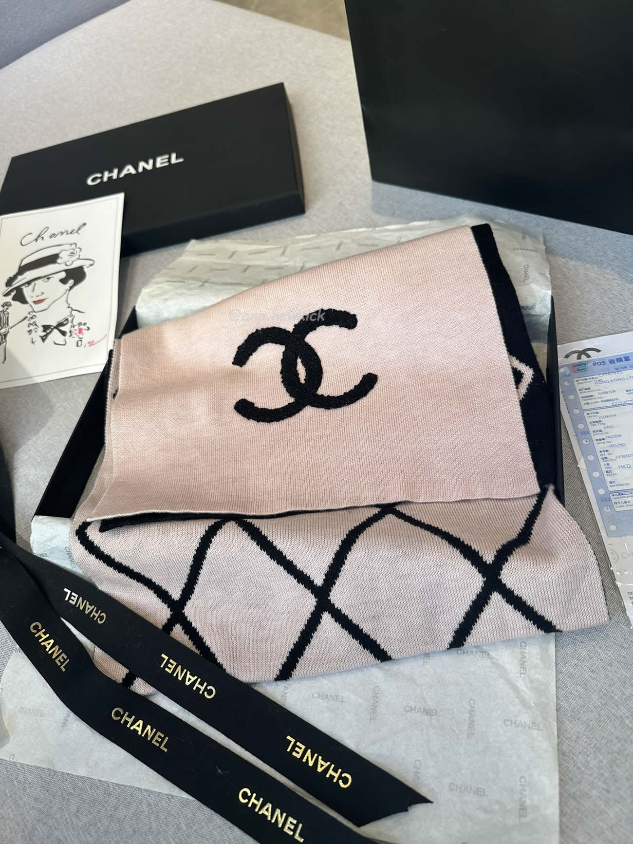 Chanel 2024 New 24b Cashmere Knitted Scarf 30x180cm (4) - www.newkick.org