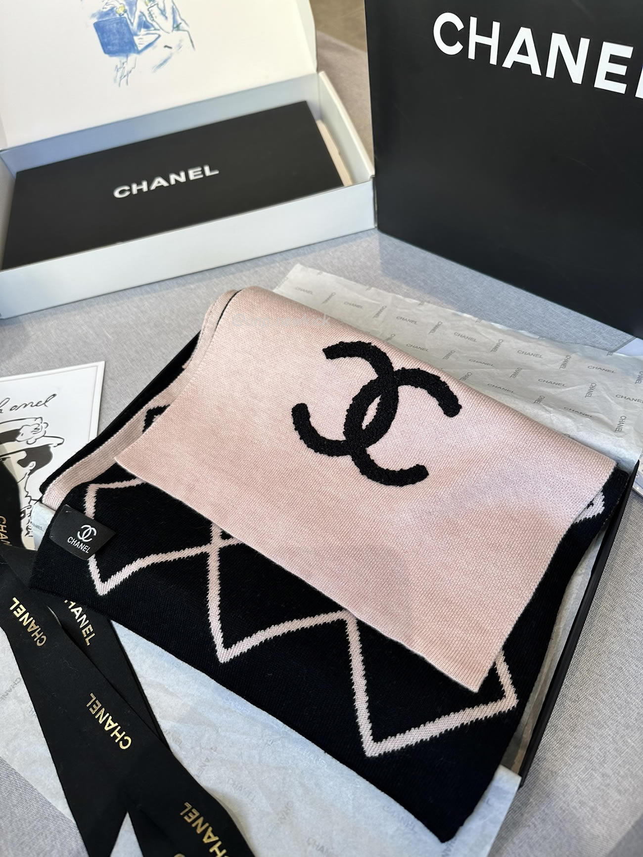 Chanel 2024 New 24b Cashmere Knitted Scarf 30x180cm (6) - www.newkick.org