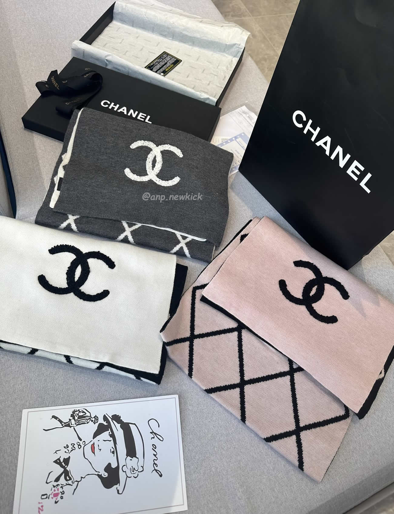 Chanel 2024 New 24b Cashmere Knitted Scarf 30x180cm (9) - www.newkick.org