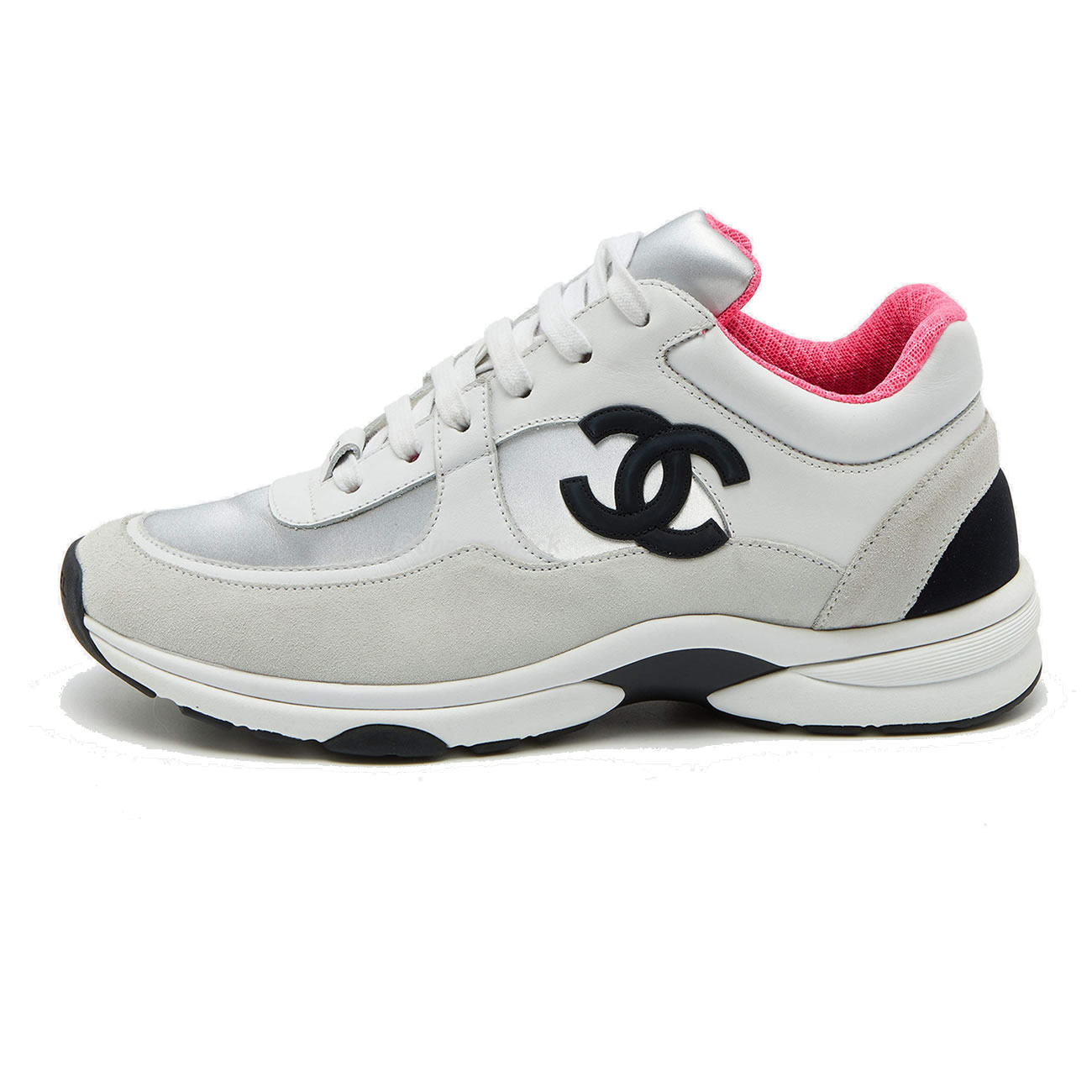 Chanel White Pink Blue Sneakers (1) - www.newkick.org