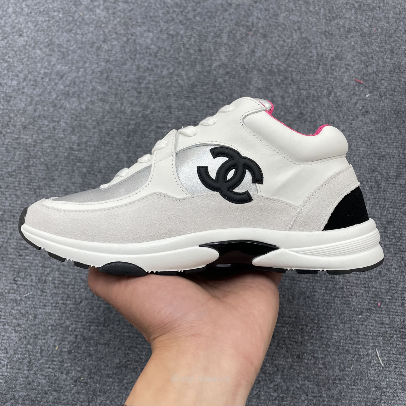 Chanel White Pink Blue Sneakers (4) - www.newkick.org