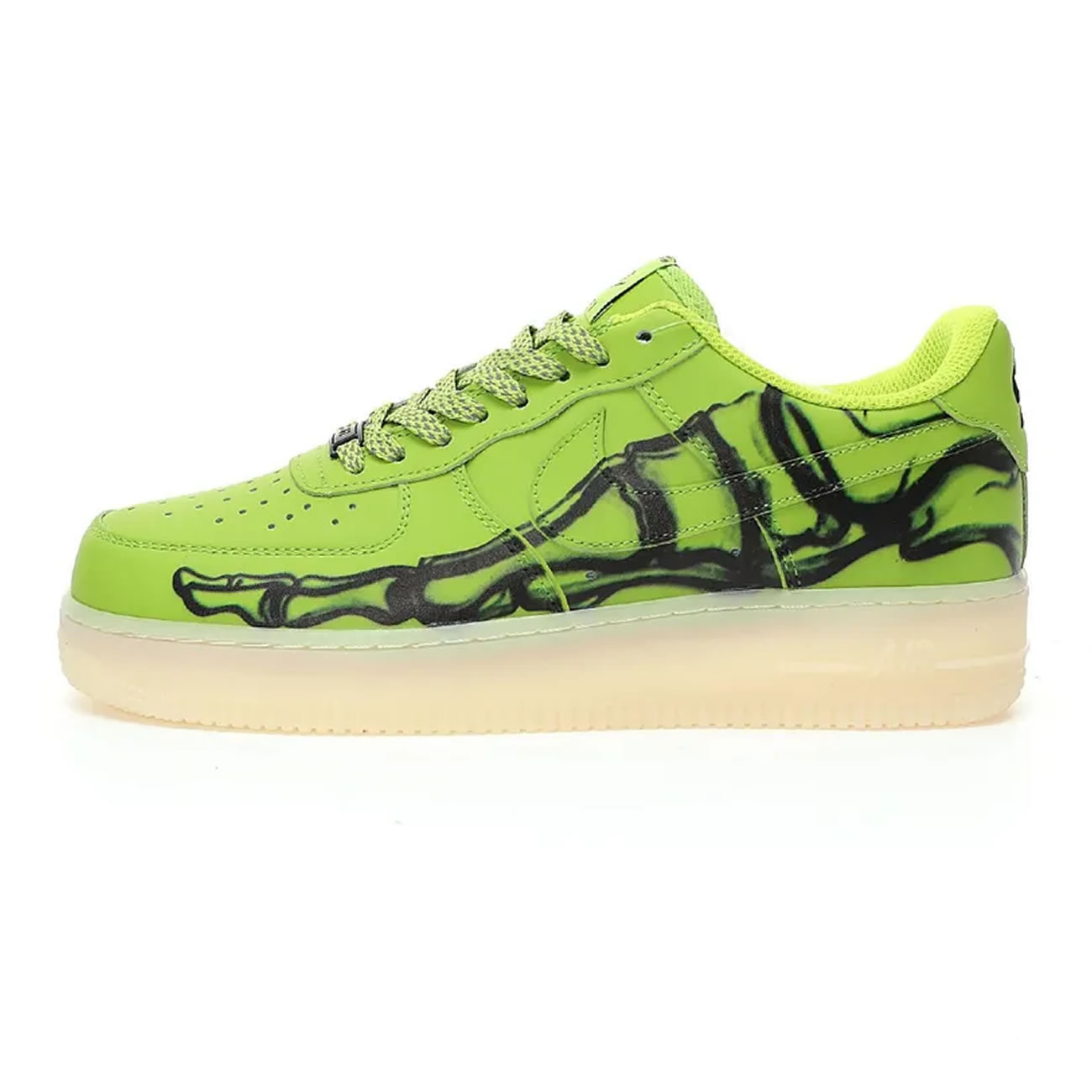 Air Nike Force 1 Qs Skeleton Green Black White Cw2288 111 (1) - www.newkick.org