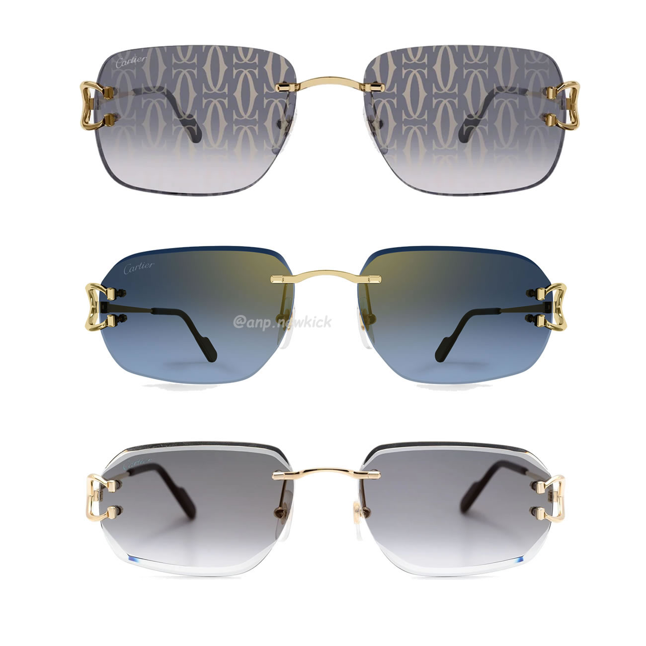 Cartier Eyewear Rimless Rectangle Frame Sunglasses (1) - www.newkick.org Cartier Eyewear Rimless Rectangle Frame Sunglasses (1) - www.newkick.org