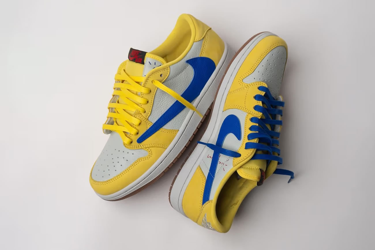 Travis Scott X Nike Air Jordan 1 Retro Low Og Sp Canary Dz4137 700 (7) - www.newkick.org