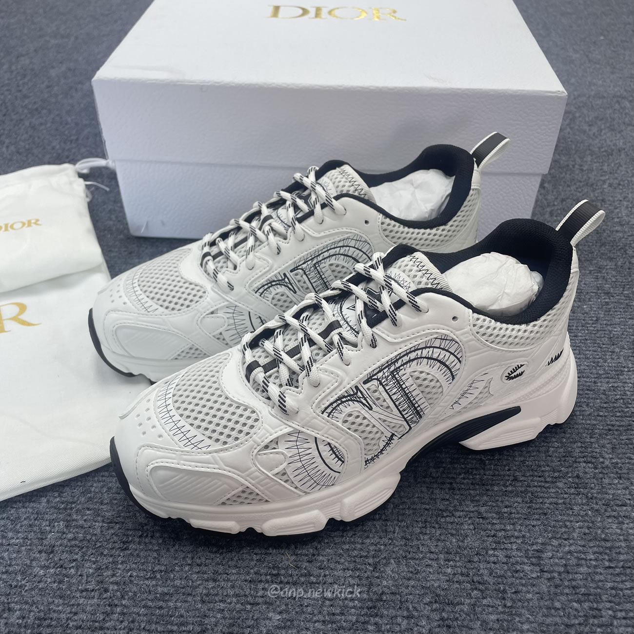 Dior Chrono Sneaker Mesh With White Black 19w White (7) - www.newkick.org