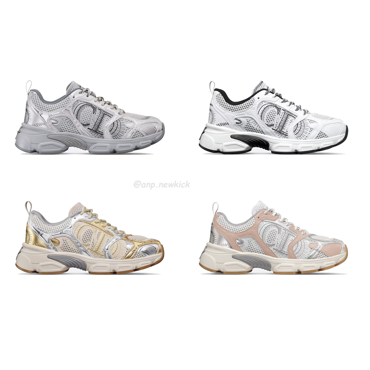 Dior Chrono Sports Shoes With Mesh Fabric And Faux Leather Trim (1) - www.newkick.org