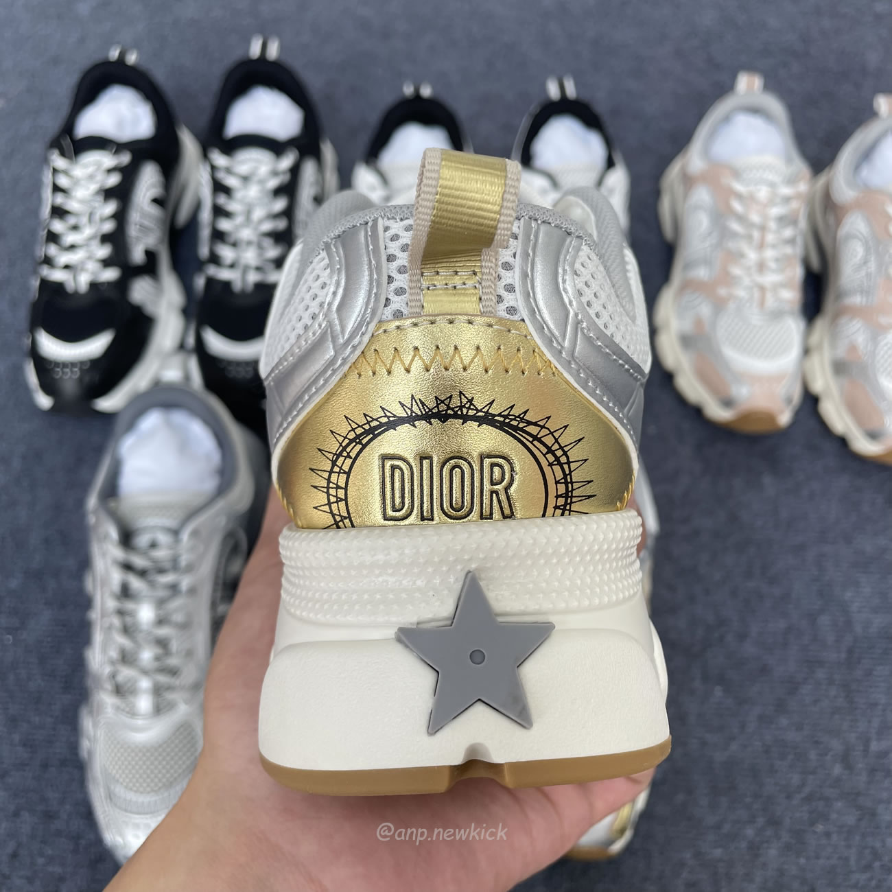 Dior Chrono Sports Shoes With Mesh Fabric And Faux Leather Trim (15) - www.newkick.org