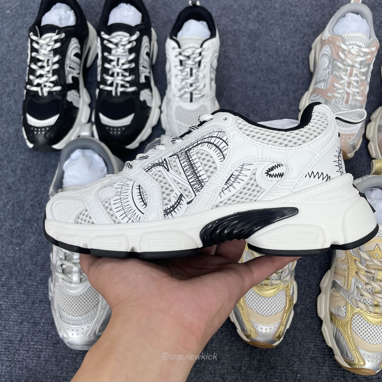 Dior Chrono Sports Shoes With Mesh Fabric And Faux Leather Trim (9) - www.newkick.org