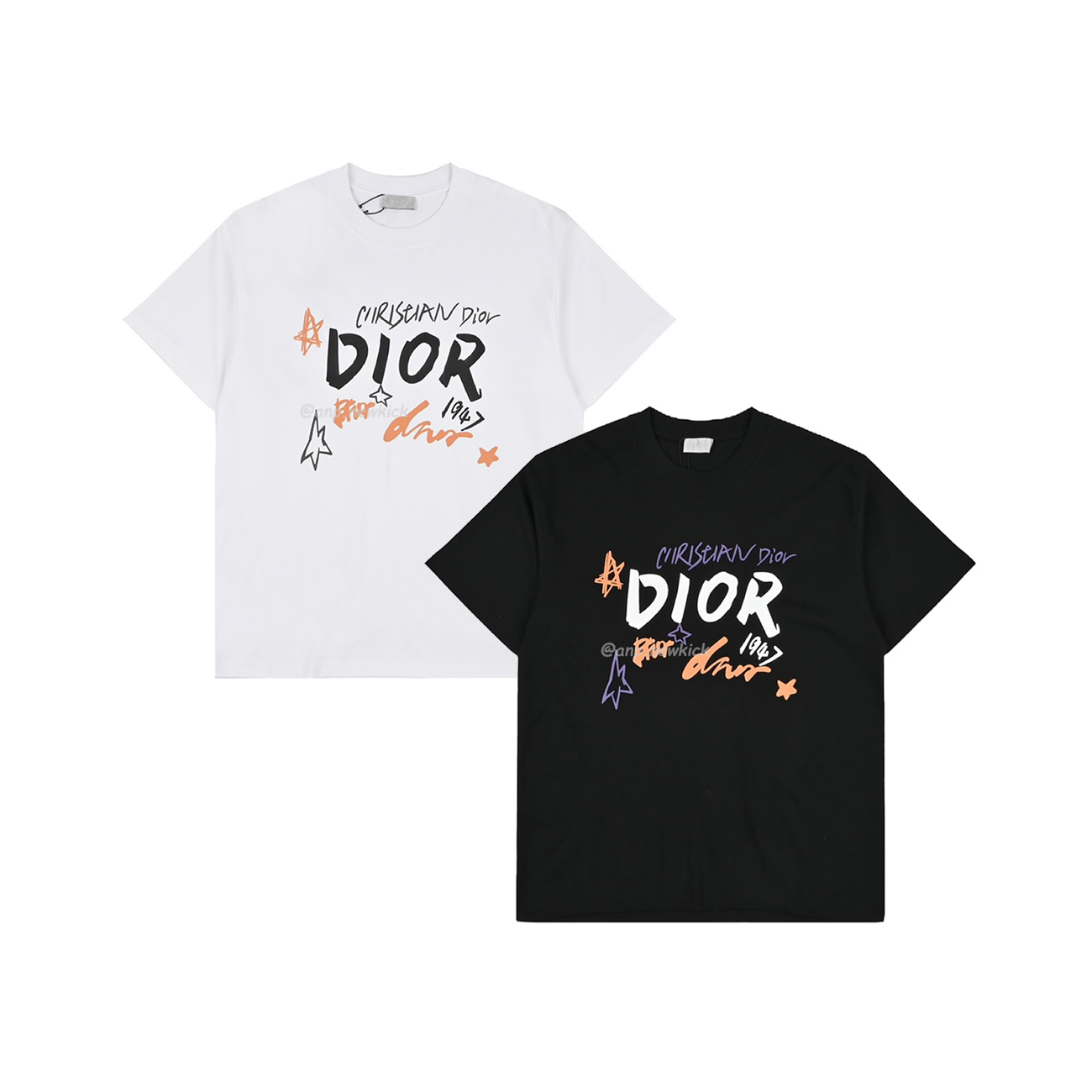 Dior Hand Drawn Sketch Logo Graffiti Short Sleeved T Shirt (1) - www.newkick.org Dior Hand Drawn Sketch Logo Graffiti Short Sleeved T Shirt (1) - www.newkick.org