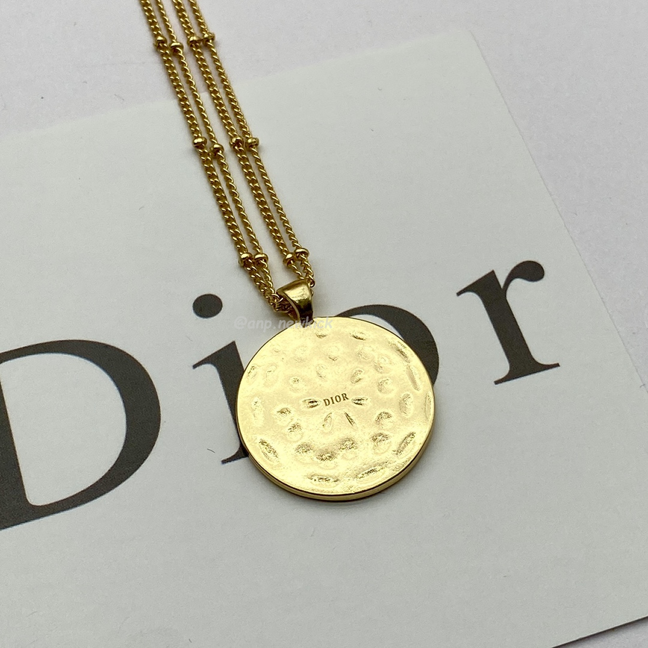 Dior Logo Charm Gold Necklace (6) - www.newkick.org