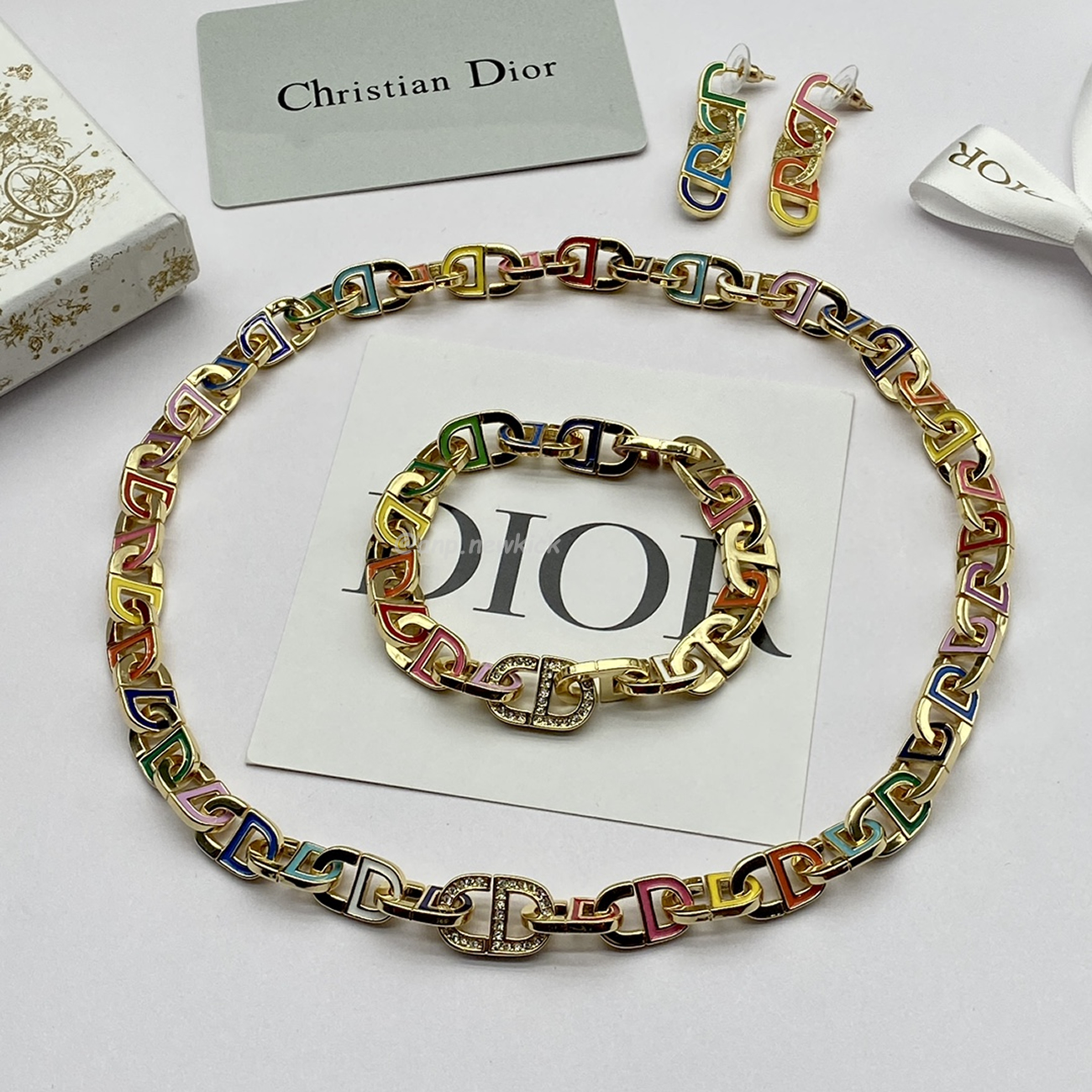 Dior Bracelet Necklace Earring Set (1) - www.newkick.org