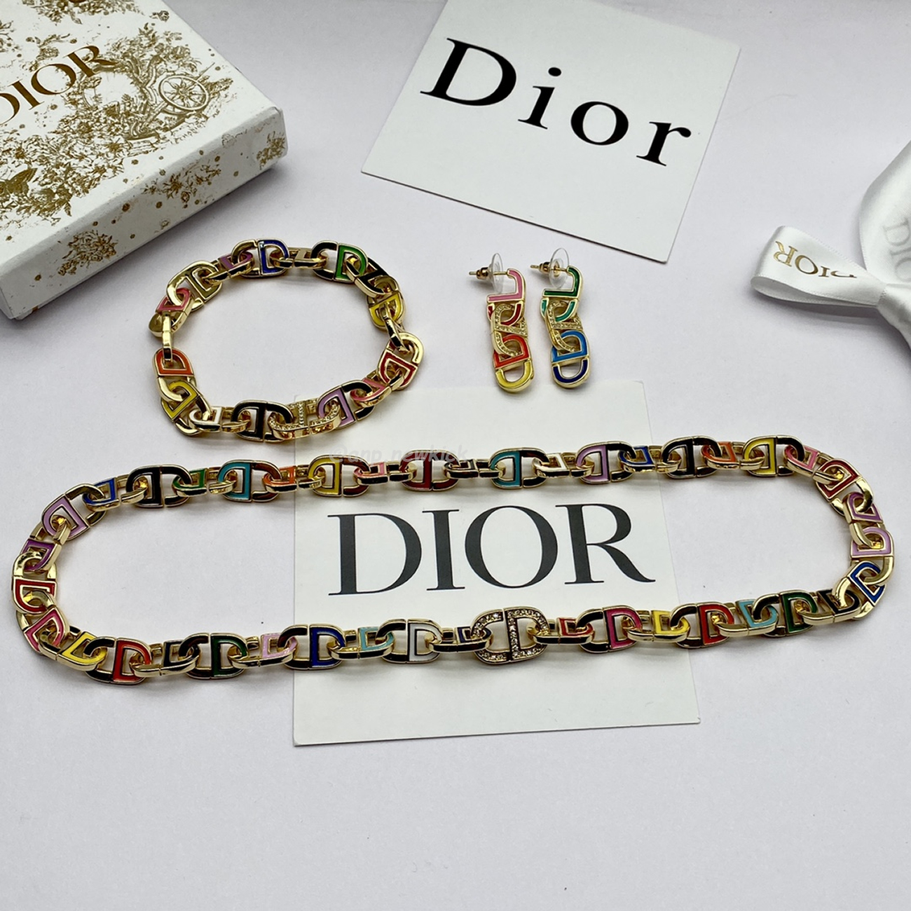 Dior Bracelet Necklace Earring Set (2) - www.newkick.org