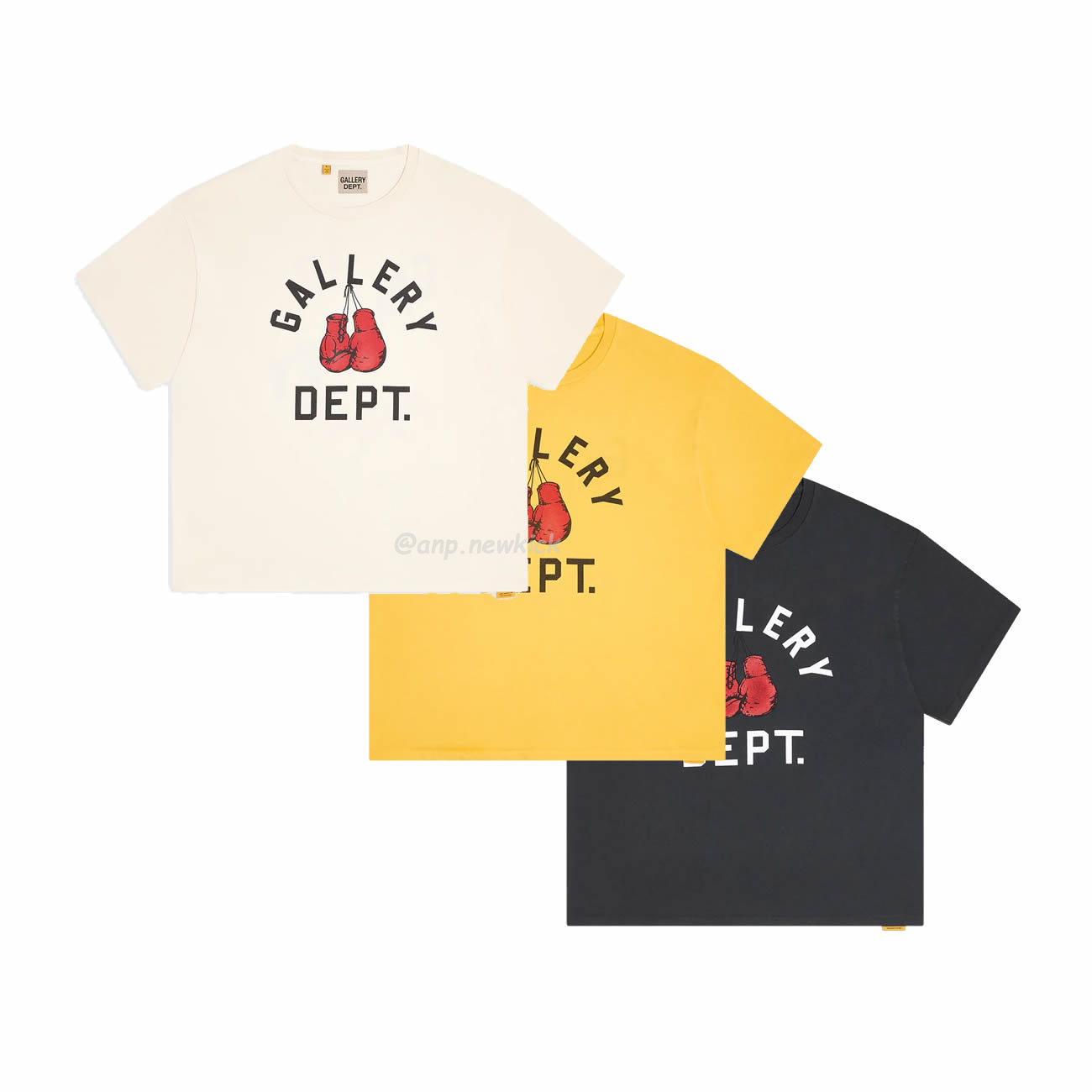 Gallery Dept. Boxing Merch Yellow Black Beige T Shirt (1) - www.newkick.org