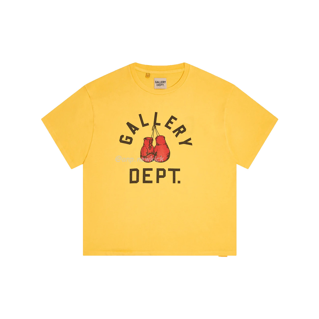 Gallery Dept. Boxing Merch Yellow Black Beige T Shirt (3) - www.newkick.org