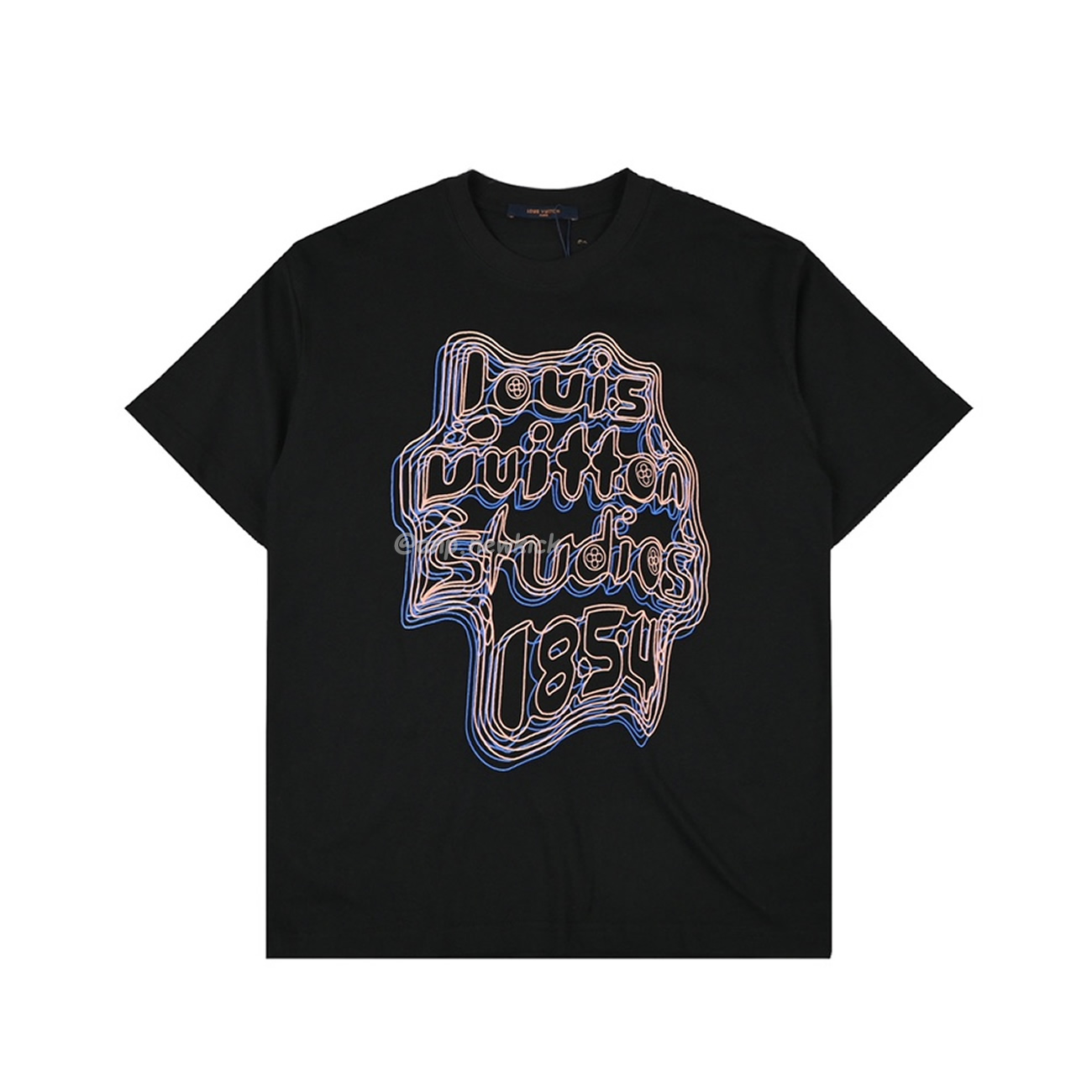 Louis Vuitton Geometric Curve Neon Printed Short Sleeved T Shirt (3) - www.newkick.org