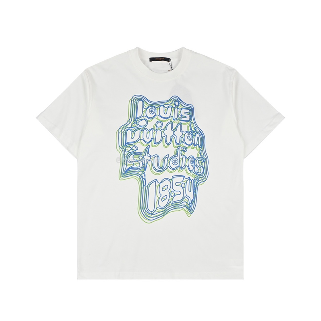 Louis Vuitton Geometric Curve Neon Printed Short Sleeved T Shirt (8) - www.newkick.org