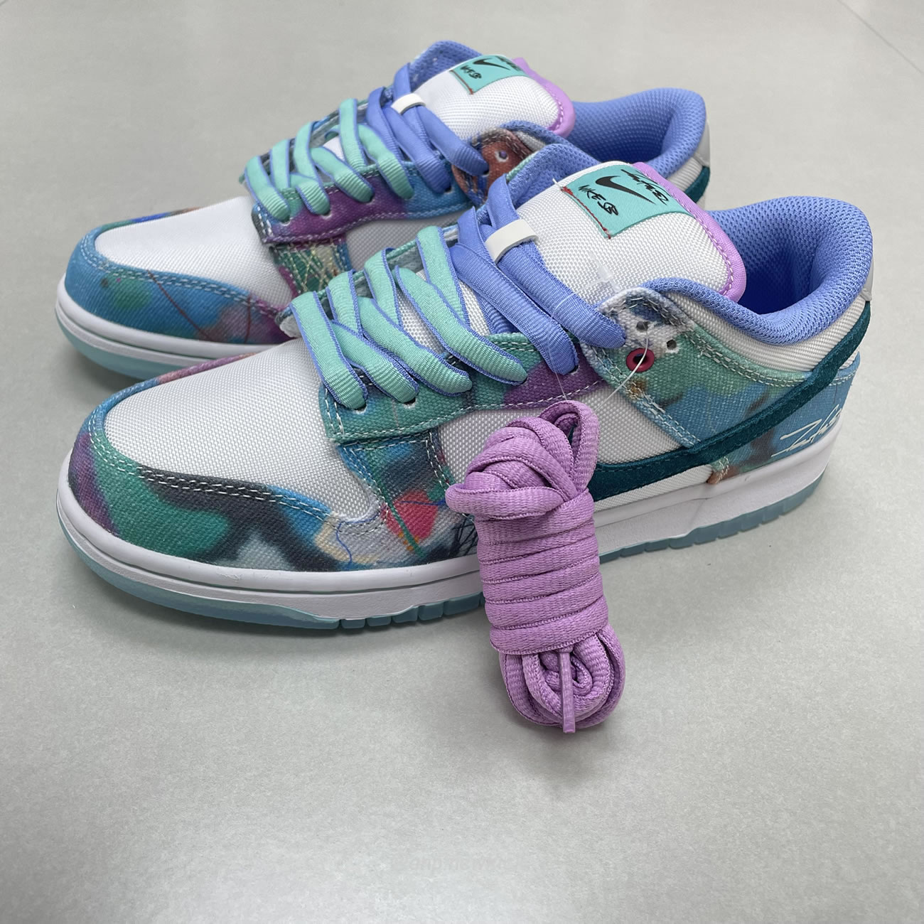Nike Sb Dunk Low Futura Laboratories Bleached Aqua Hf6061 400 (5) - www.newkick.org