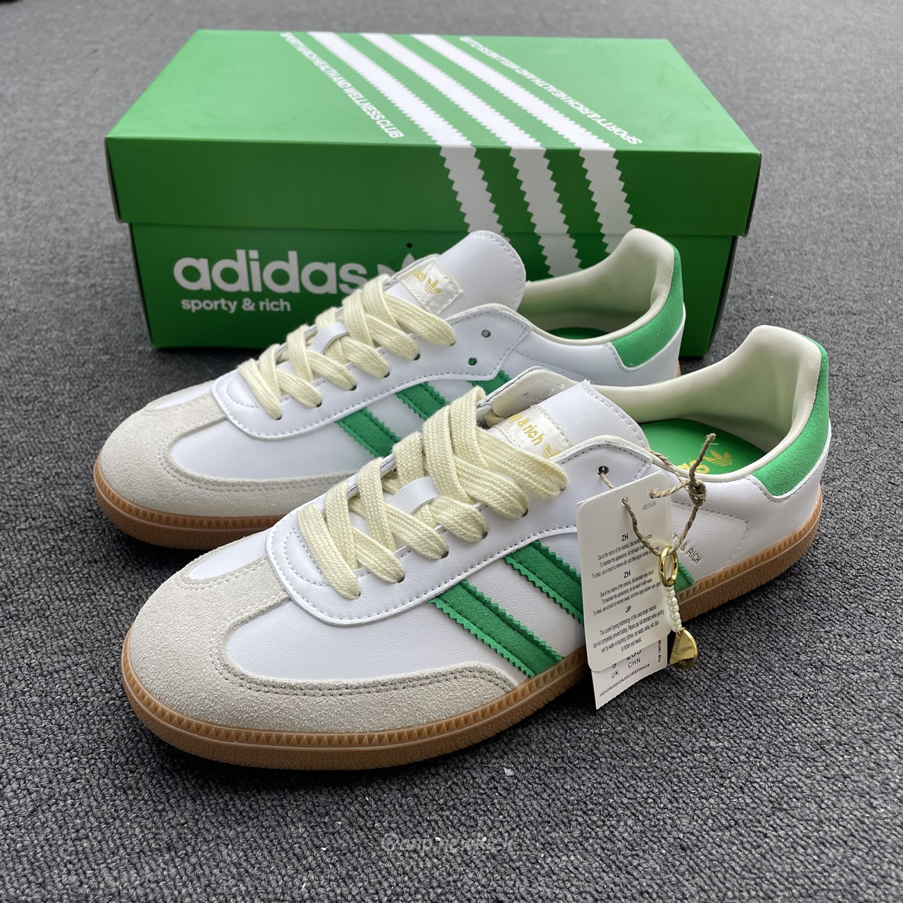 Adidas Samba Og Sporty Rich White Green Hq6075 (4) - www.newkick.org