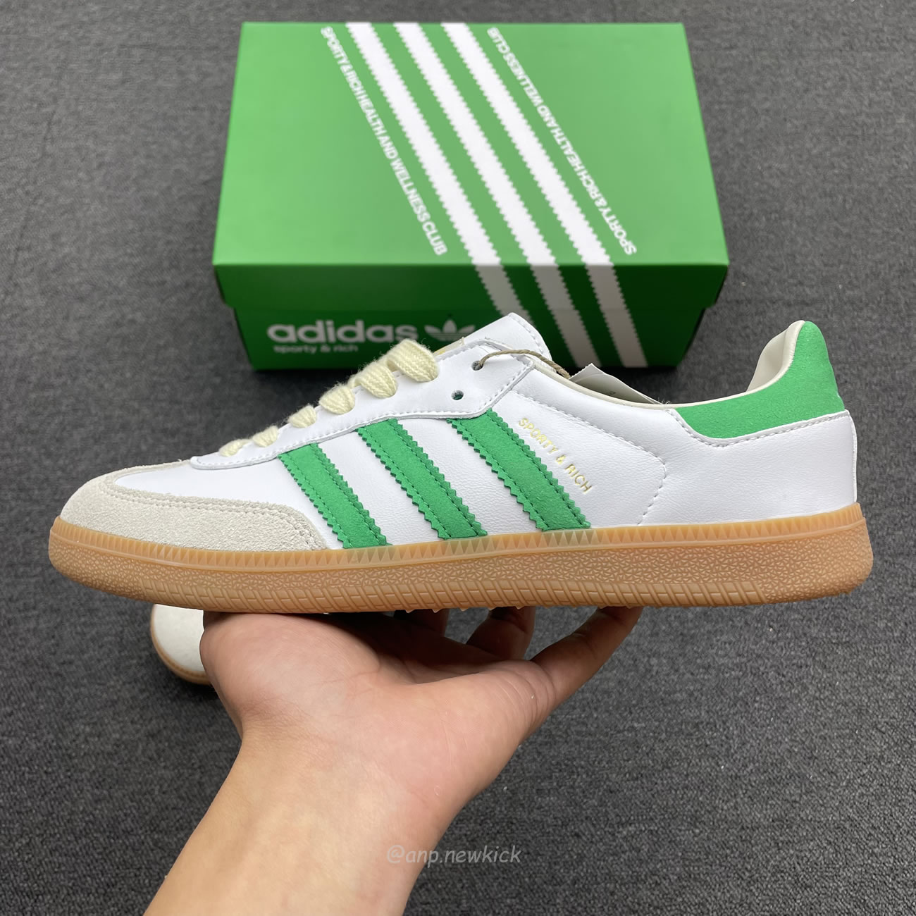 Adidas Samba Og Sporty Rich White Green Hq6075 (8) - www.newkick.org