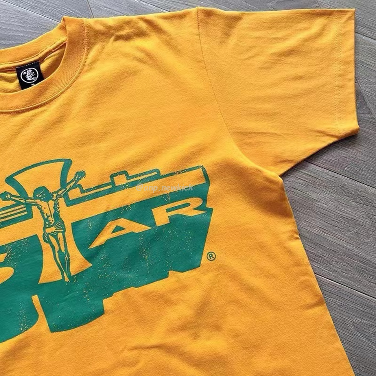 Hellstar Jesus Emblem Yellow T Shirt (2) - www.newkick.org