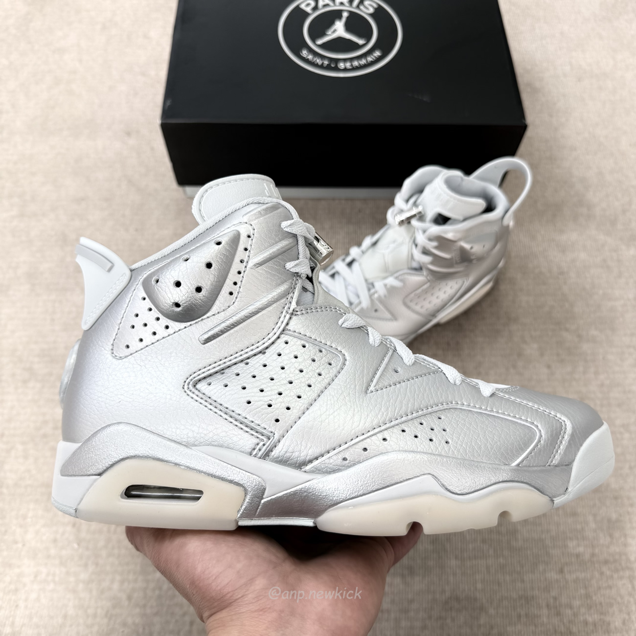 Air Jordan 6 Retro Psg Paris Saint Germain Silver Iq5135 001 (8) - www.newkick.org