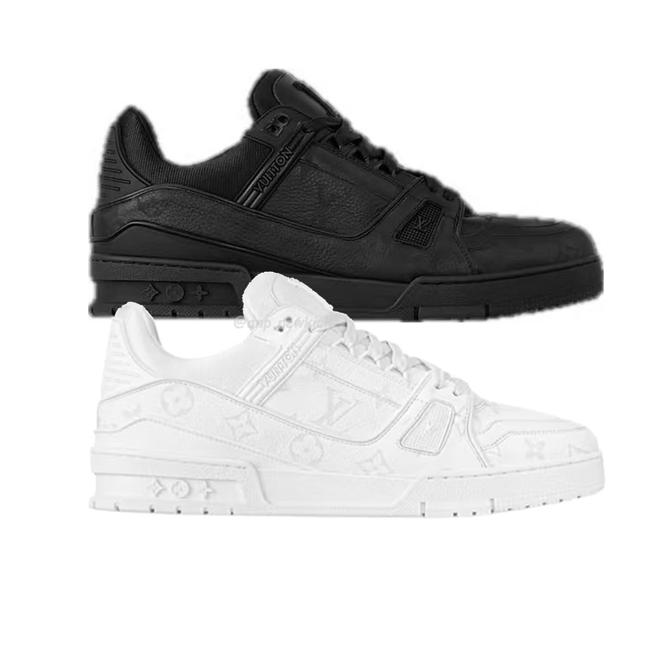 Louis Vuitton White Monochrome Louis Vuitton Lv Trainer White Black (1) - www.newkick.org