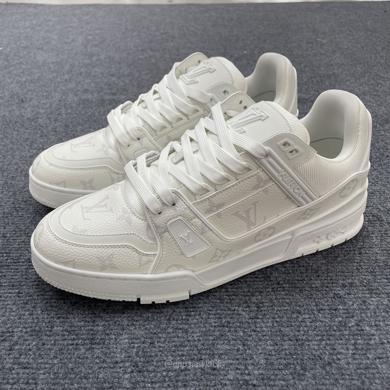Louis Vuitton White Monochrome Louis Vuitton Lv Trainer White Black (12) - www.newkick.org