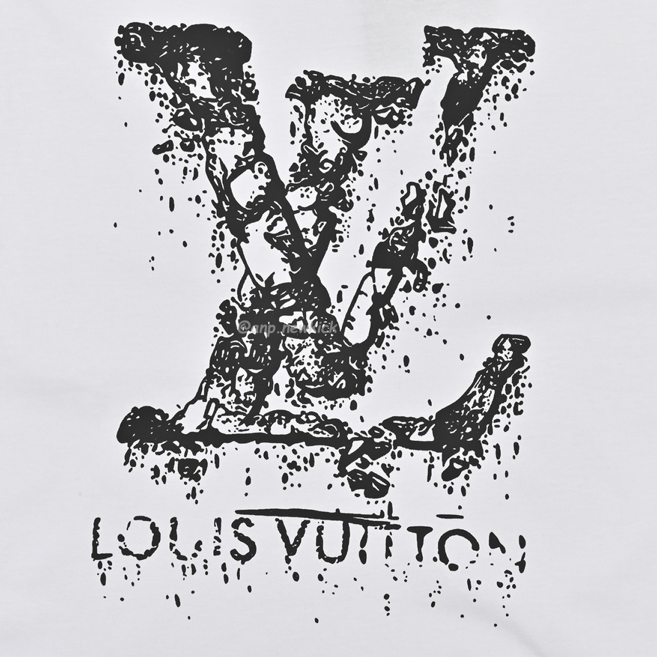 Louis Vuitton Classic Alphabet Digital Direct Spray Round Neck Short Sleeve T Shirt (11) - www.newkick.org