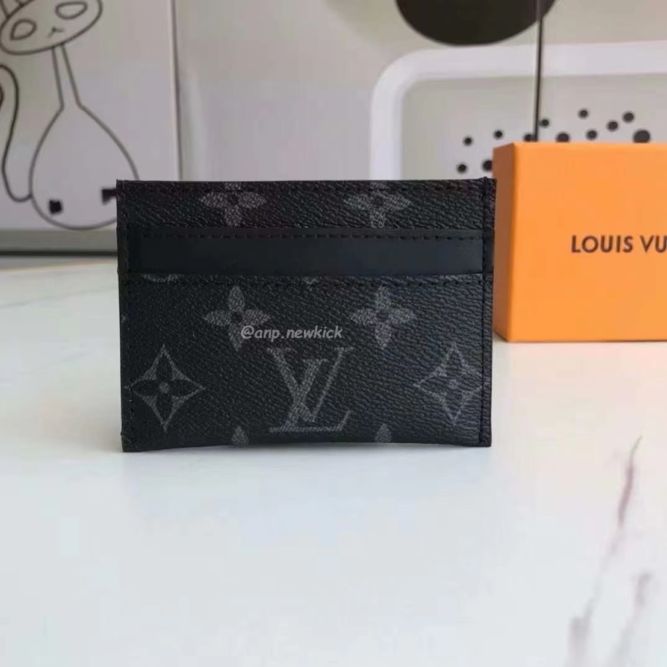 Louis Vuitton Card Holder Porte Cartes Double Monogram Eclipse Blackgrey M62170 (6) - www.newkick.org
