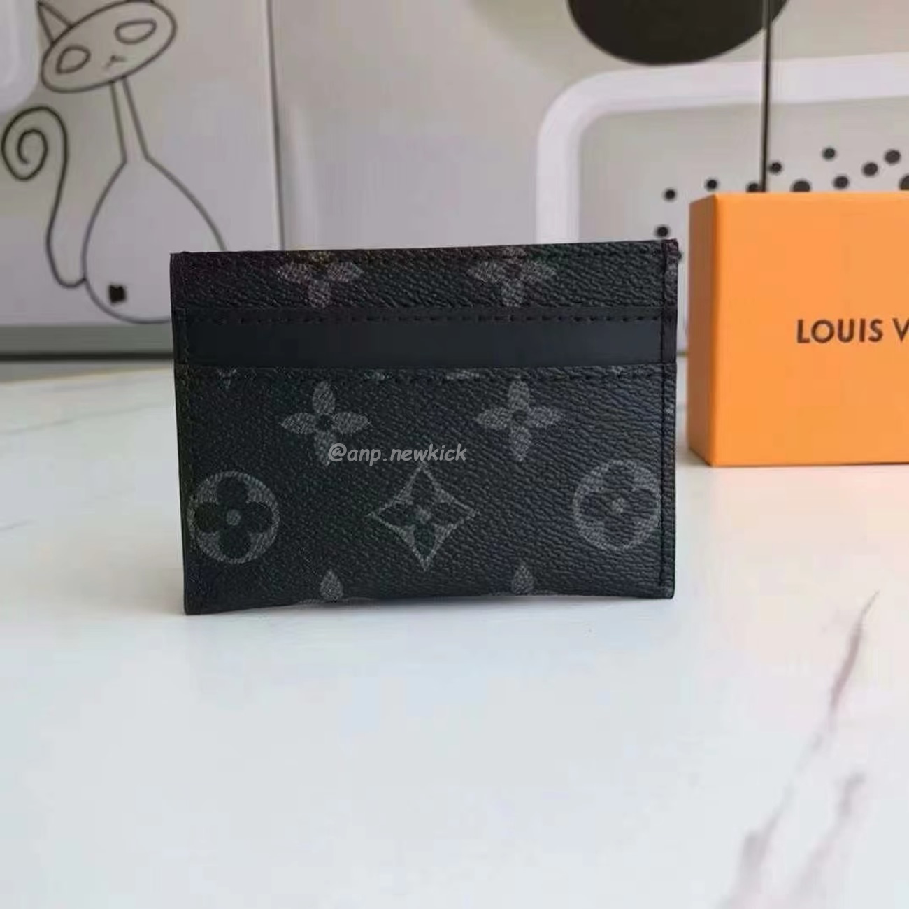 Louis Vuitton Card Holder Porte Cartes Double Monogram Eclipse Blackgrey M62170 (7) - www.newkick.org