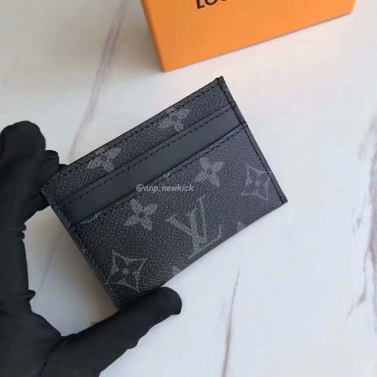 Louis Vuitton Card Holder Porte Cartes Double Monogram Eclipse Blackgrey M62170 (9) - www.newkick.org