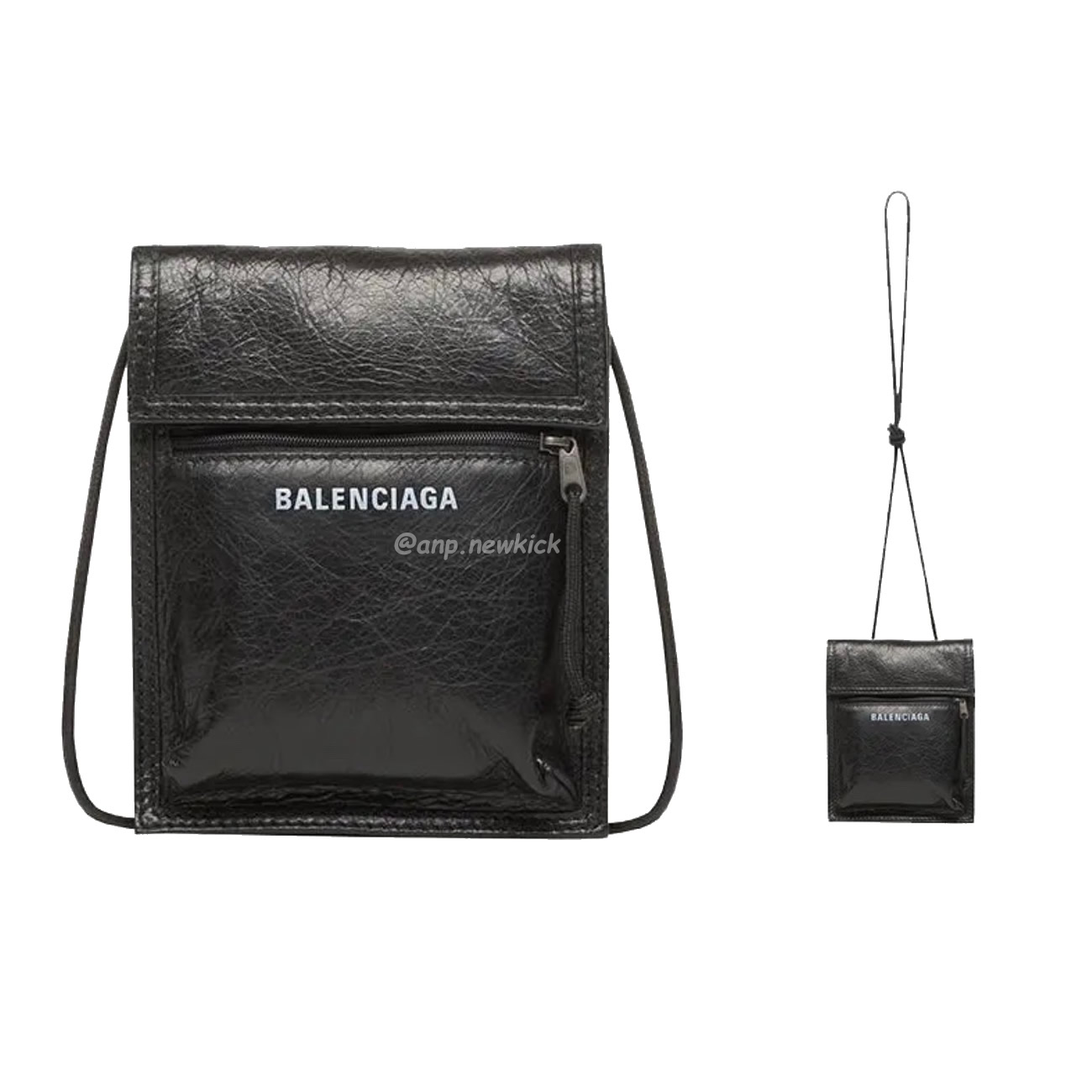Balenciaga Explorer Arena Cracked Leather Messenger Bag Black (7) - www.newkick.org