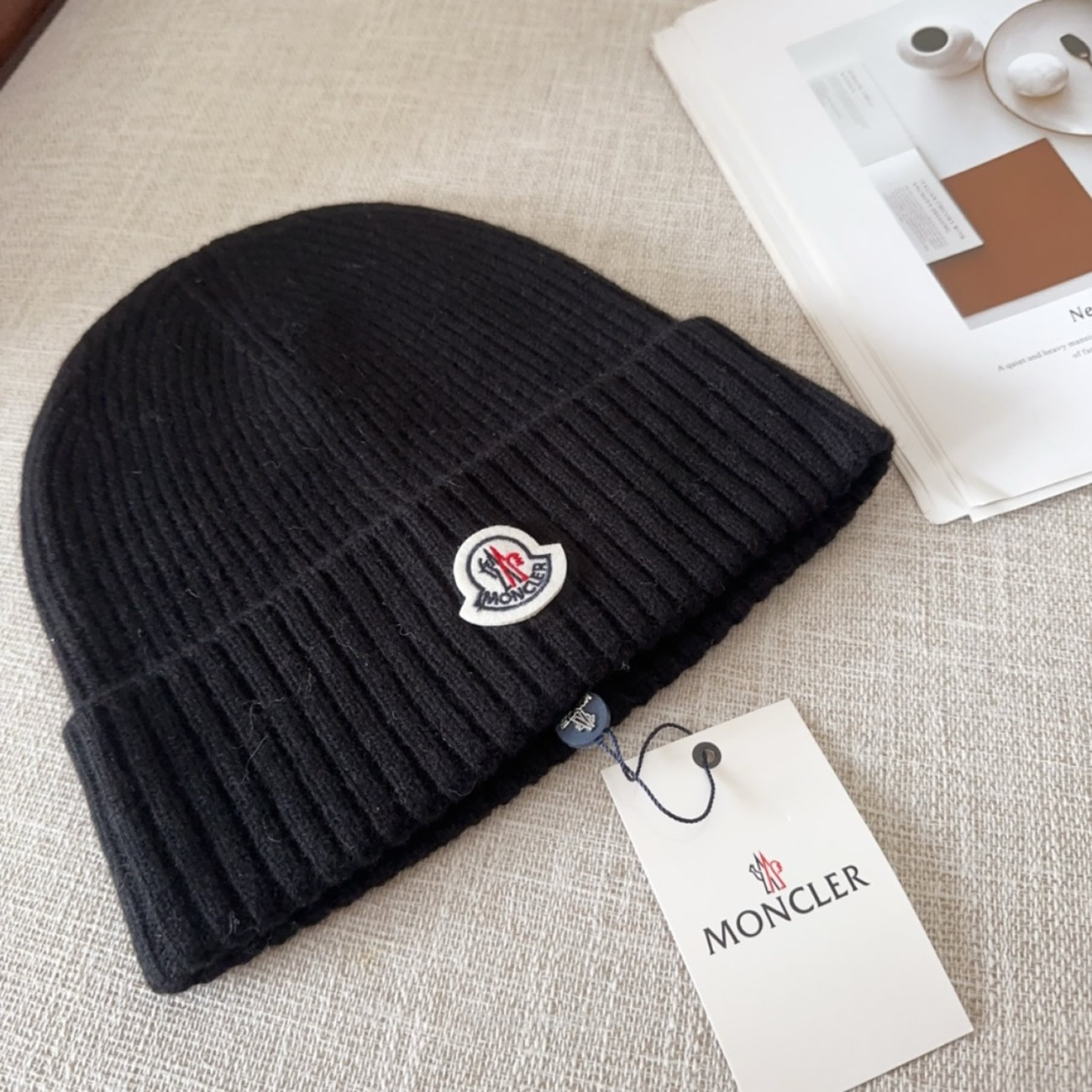 Moncler Logo Patch Beanie Black (2) - www.newkick.org