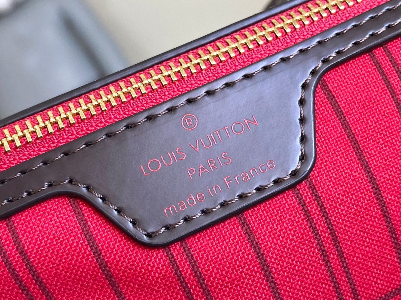 Louis Vuitton Neverfull Mm Damier Ebene Canvas With Cherry Lining N40599 (4) - www.newkick.org