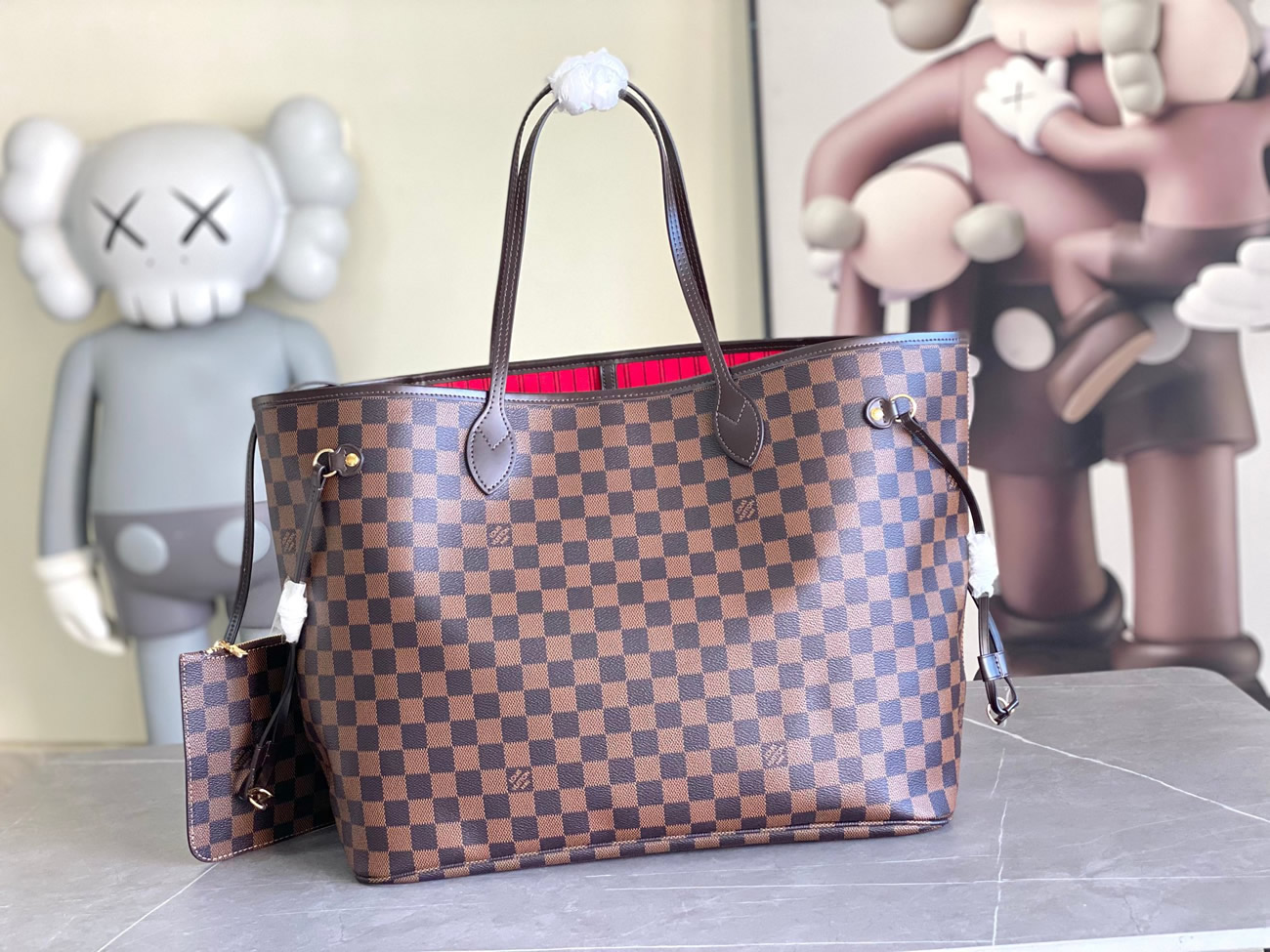 Louis Vuitton Neverfull Mm Damier Ebene Canvas With Cherry Lining N40599 (6) - www.newkick.org