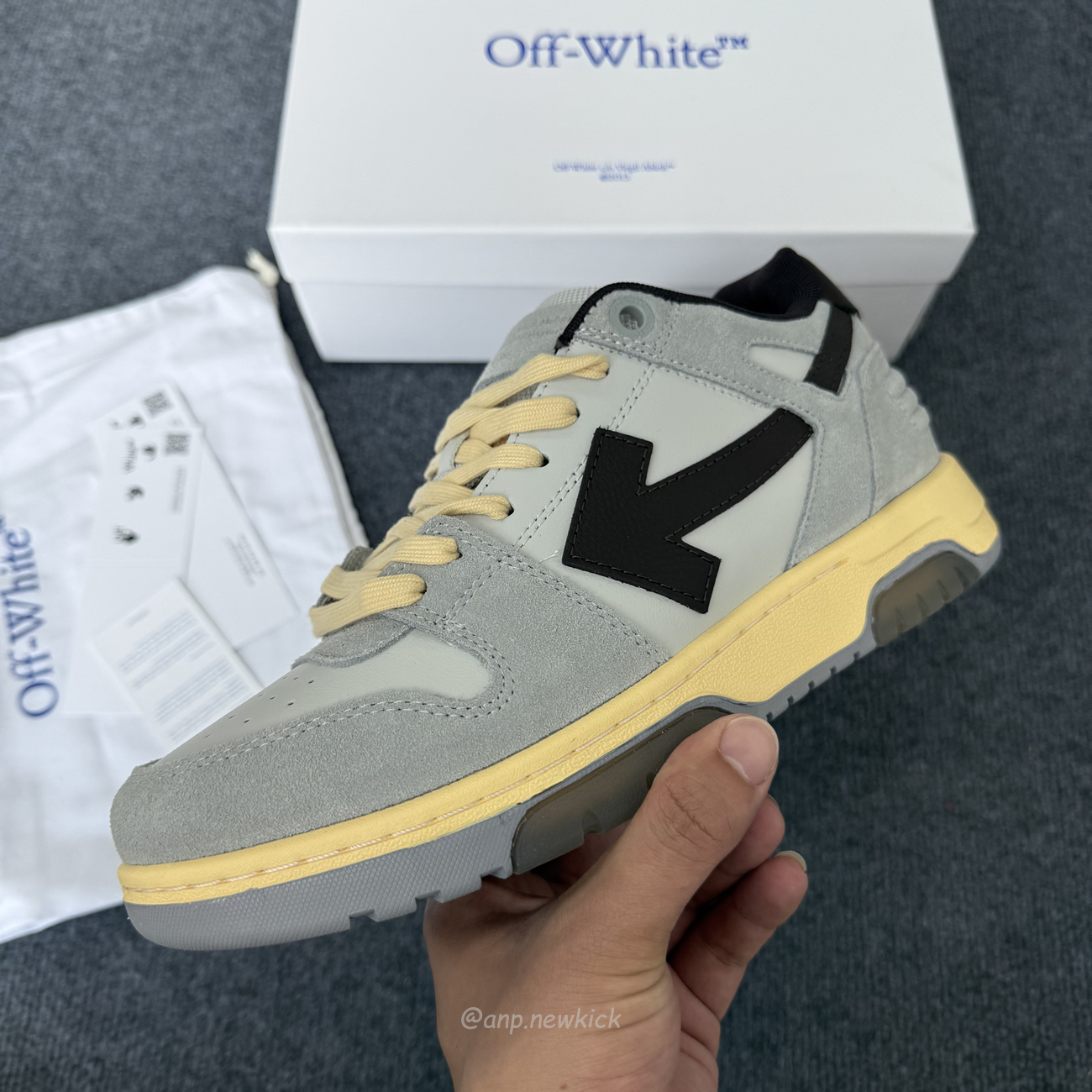 Off White Out Of Office Ooo Low Tops Light Grey Anthracite Omia189s24lea0110511 (6) - www.newkick.org