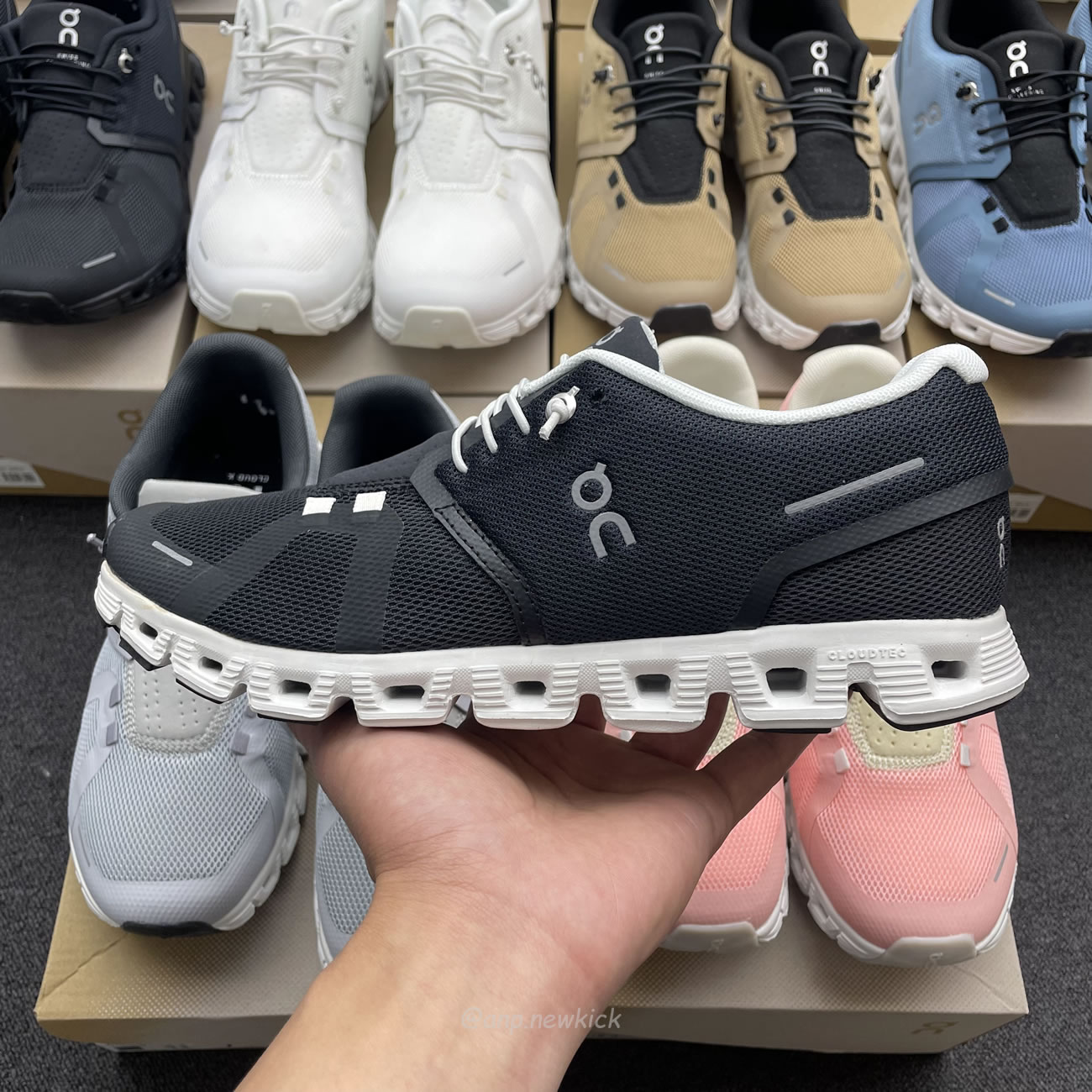 On Running Cloud 5 Glacier Grey White Rose Shell All Black Pearl White Chai Magnet Stellar Eclipse White (7) - www.newkick.org