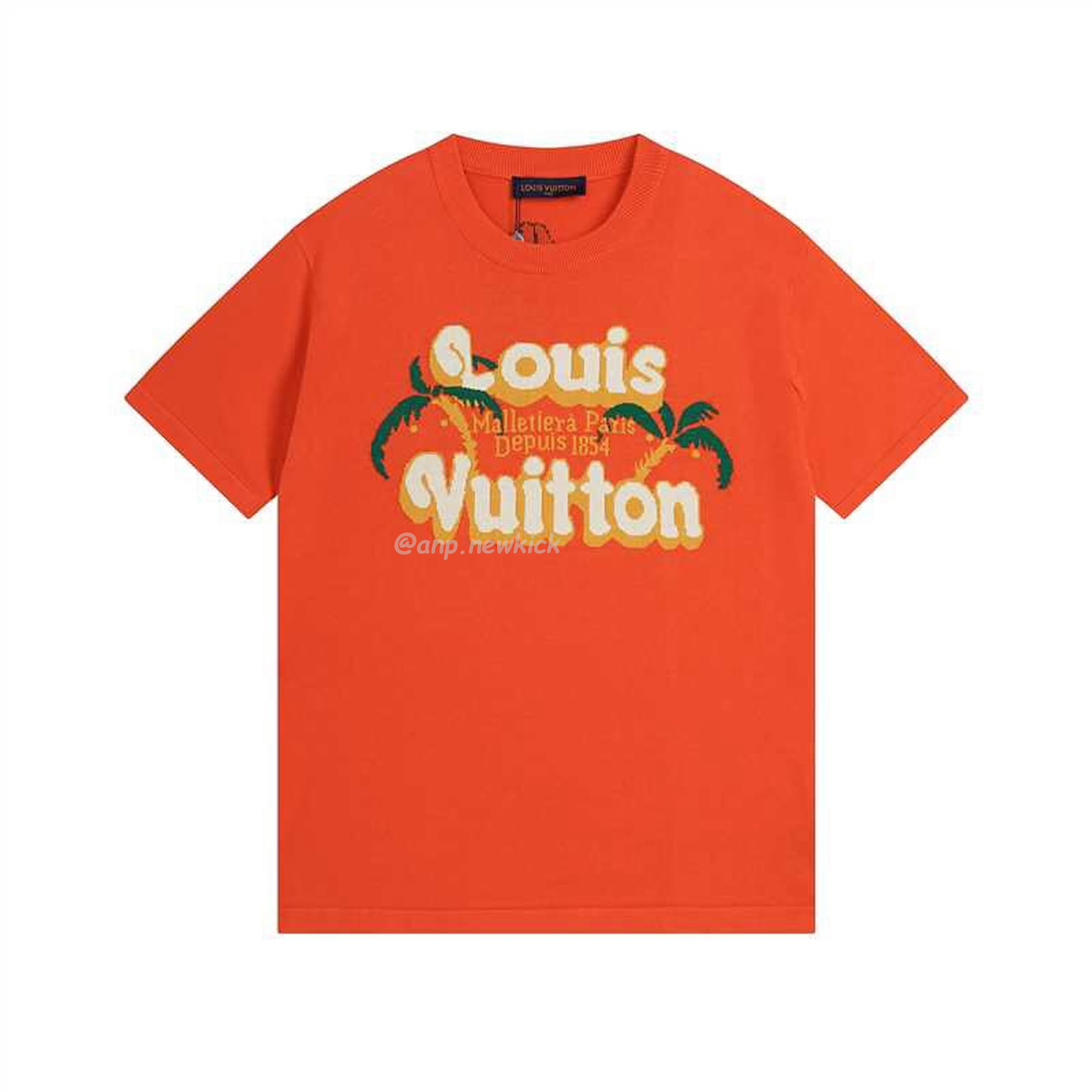 Louis Vuitton Short Sleeved Cotton Crewneck Orange Fw24 (1) - www.newkick.org
