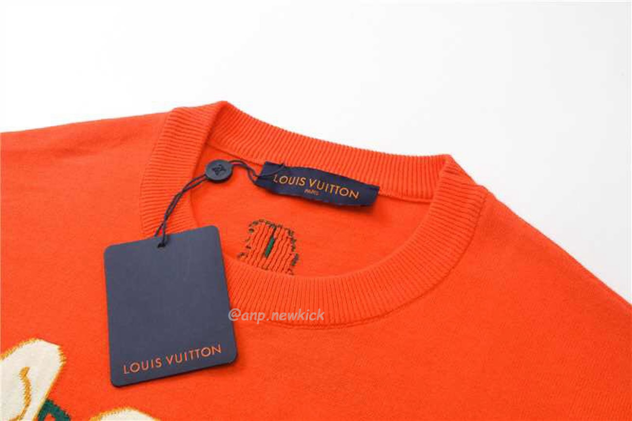 Louis Vuitton Short Sleeved Cotton Crewneck Orange Fw24 (12) - www.newkick.org