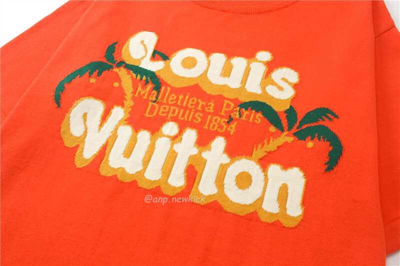 Louis Vuitton Short Sleeved Cotton Crewneck Orange Fw24 (2) - www.newkick.org
